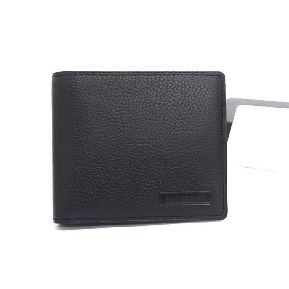 BURBERRY Leather Bi fold Wallet Billfold Wallet Black
